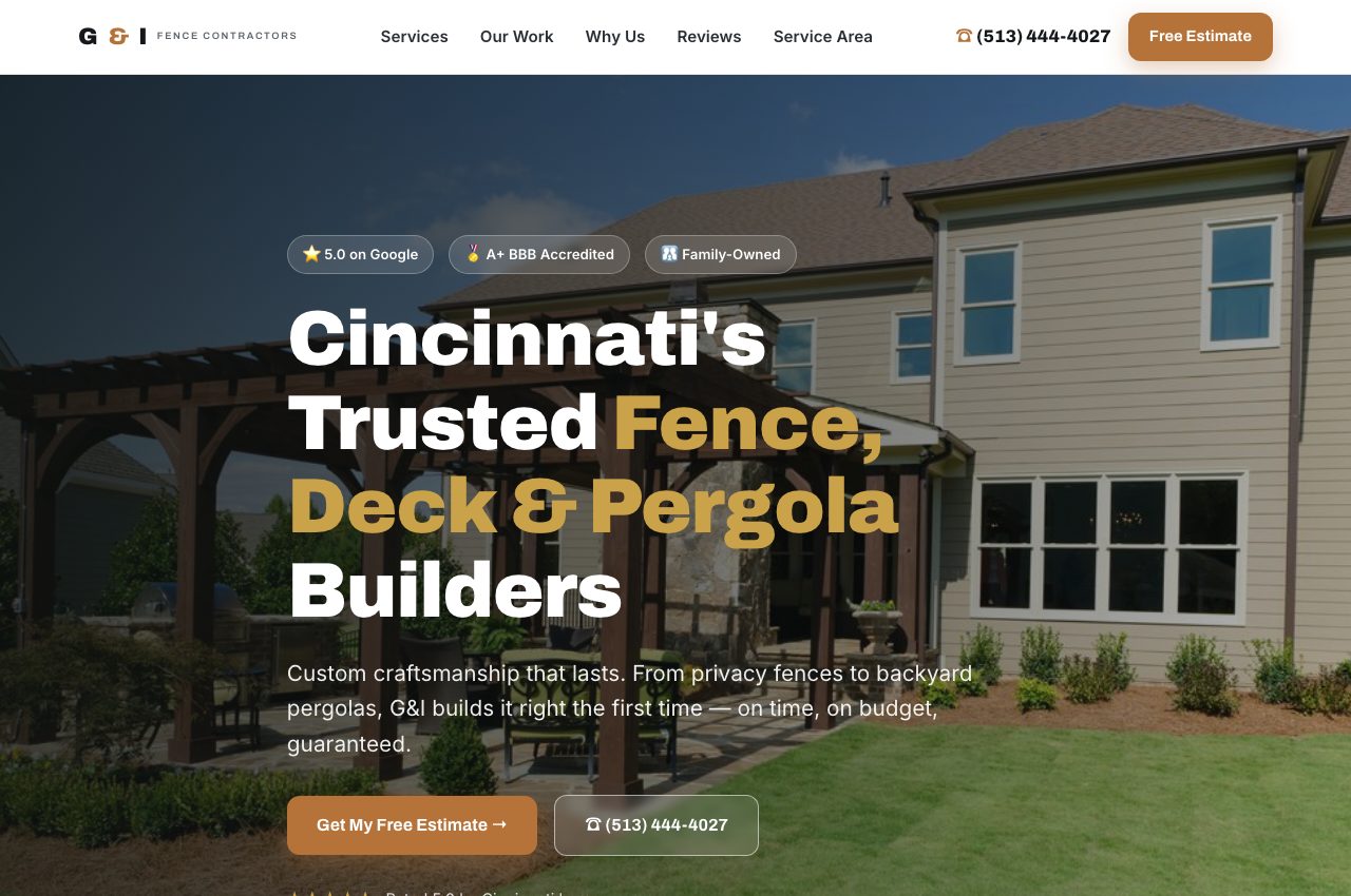 G and I Fence Contractors website