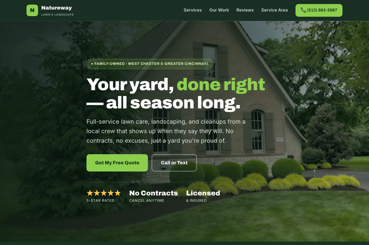 Natureway Lawn and Landscape website